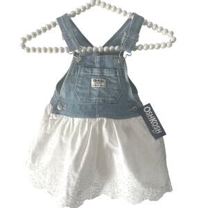Oshkosh B’gosh baby denim overall dress NWT Sz12m